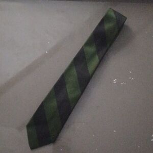 Vintage Skinny Green and Black Striped Men's Tie
